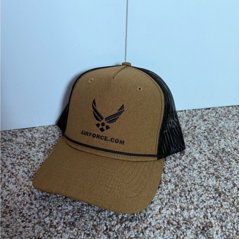 Tan and Black Trucker Hat